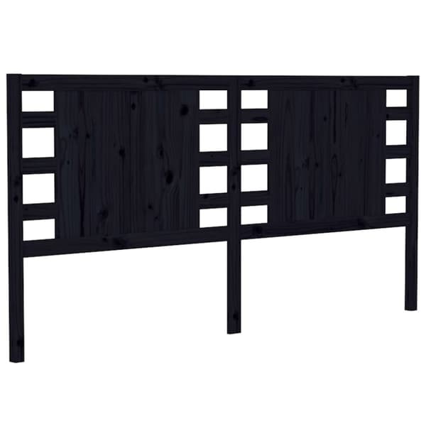 The Living Store sengegærde 206x4x100 cm massivt fyrretræ sort -  Hovedgærder og fodgærder