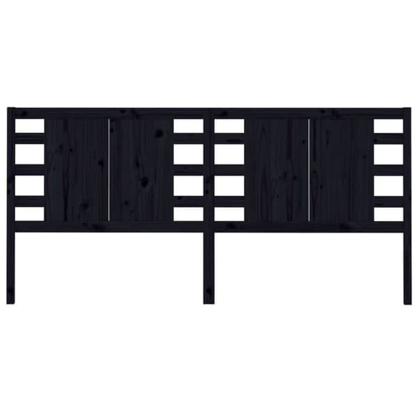 The Living Store sengegærde 206x4x100 cm massivt fyrretræ sort - Hovedgærder og fodgærder