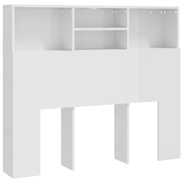 The Living Store sengegavl med opbevaring 120x19x103,5 cm hvid højglans - Hovedgærder og fodgærder