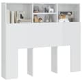Miniatyrbillede 5 af 9: The Living Store sengegavl med opbevaring 120x19x103,5 cm hvid højglans -  Hovedgærder og fodgærder