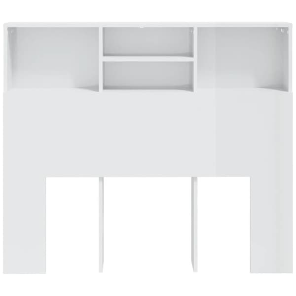 The Living Store sengegavl med opbevaring 120x19x103,5 cm hvid højglans - Hovedgærder og fodgærder