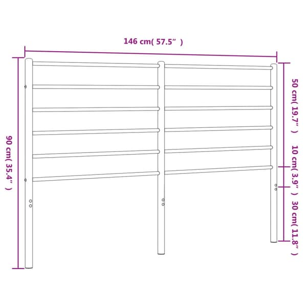 The Living Store Metallinen sängynpääty musta 140 cm - Sängynpäädyt
