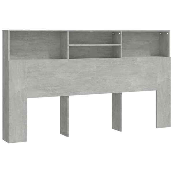 The Living Store sengegavl med opbevaring 180x19x103,5 cm betongrå - Hovedgærder og fodgærder
