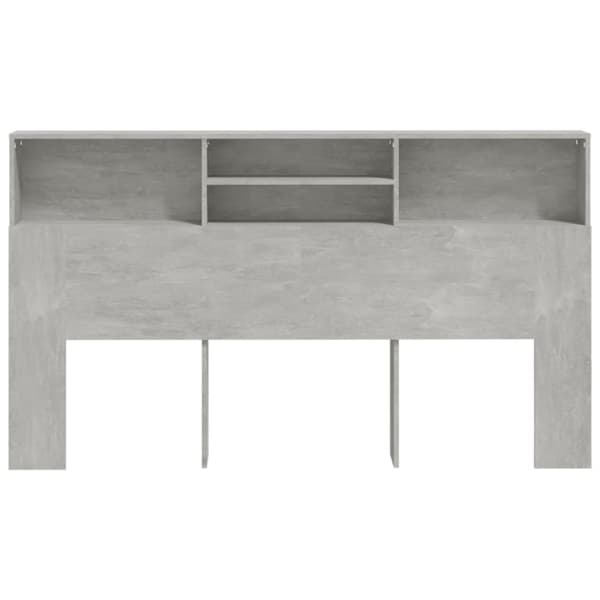 The Living Store sengegavl med opbevaring 180x19x103,5 cm betongrå - Hovedgærder og fodgærder