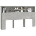 Miniatyrbillede 6 af 8: The Living Store sengegavl med opbevaring 180x19x103,5 cm betongrå -  Hovedgærder og fodgærder