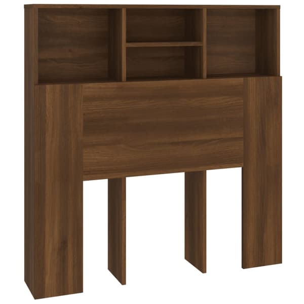 The Living Store sengegavl med opbevaring 100x19x103,5 cm brun egetræsfarve - Hovedgærder og fodgærder