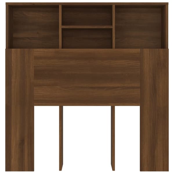 The Living Store sengegavl med opbevaring 100x19x103,5 cm brun egetræsfarve - Hovedgærder og fodgærder