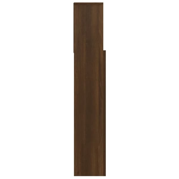 The Living Store sengegavl med opbevaring 100x19x103,5 cm brun egetræsfarve - Hovedgærder og fodgærder