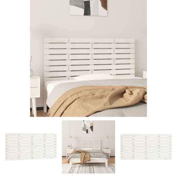 The Living Store sengegavl 146x3x63 cm massivt fyrretræ hvid -  Hovedgærder og fodgærder