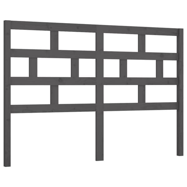 The Living Store sengegærde 146x4x100 cm massivt fyrretræ grå -  Hovedgærder og fodgærder
