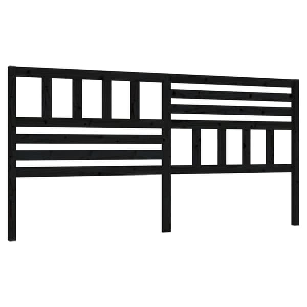 The Living Store sengegærde 206x4x100 cm massivt fyrretræ sort -  Hovedgærder og fodgærder