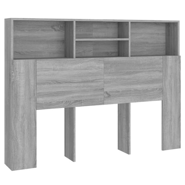 The Living Store sengegavl med opbevaring 140x19x103,5 cm grå sonoma-eg -  Hovedgærder og fodgærder