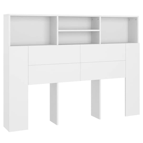 The Living Store Sängynpääty säilytystilalla valkoinen 140x19x103,5 cm -  Sängynpäädyt