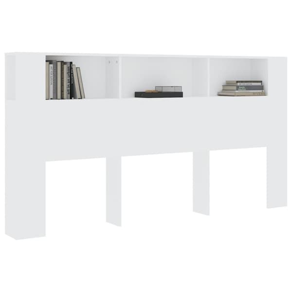 The Living Store Sängynpääty säilytystilalla valkoinen 200x18,5x104,5 cm - Sängynpäädyt