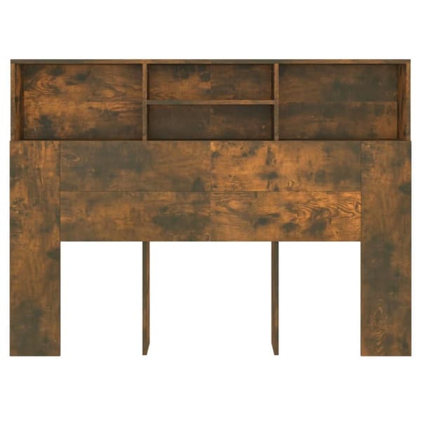 The Living Store sengegavl med opbevaring 140x19x103,5 cm røget egetræsfarve - Hovedgærder og fodgærder
