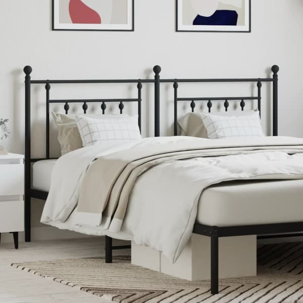 The Living Store Metallinen sängynpääty musta 180 cm - Sängynpäädyt