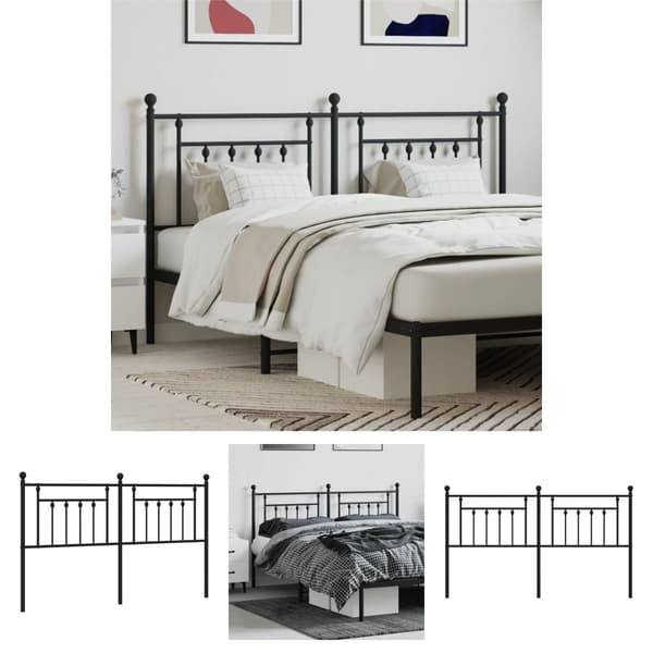 The Living Store Metallinen sängynpääty musta 180 cm - Sängynpäädyt