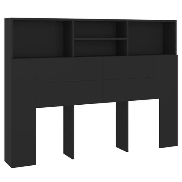 The Living Store Sängynpääty säilytystilalla musta 140x19x103,5 cm - Sängynpäädyt