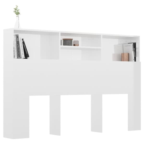 The Living Store sengegavl med opbevaring 160x19x103,5 cm hvid højglans - Hovedgærder og fodgærder