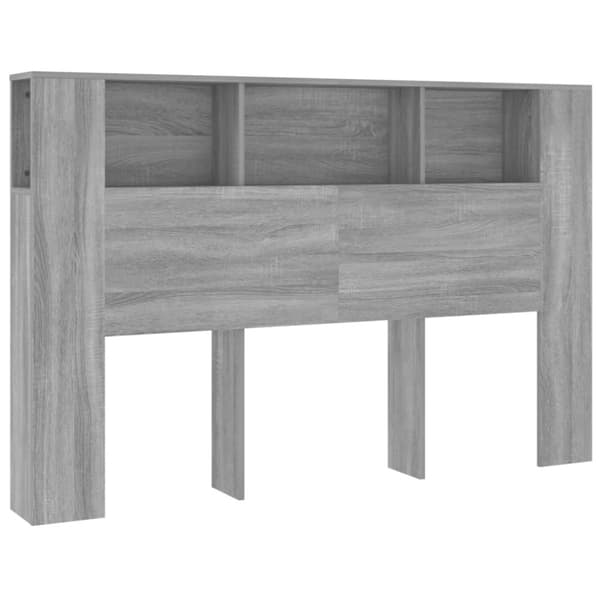 The Living Store sengegavl med opbevaring 160x18,5x104,5 cm grå sonoma-eg - Hovedgærder og fodgærder