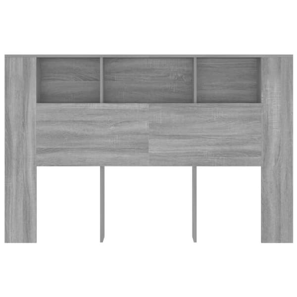 The Living Store sengegavl med opbevaring 160x18,5x104,5 cm grå sonoma-eg - Hovedgærder og fodgærder