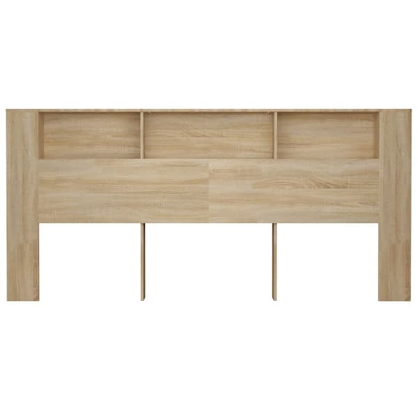 The Living Store Sängynpääty säilytystilalla Sonoma-tammi 220x18,5x104,5 cm - Sängynpäädyt