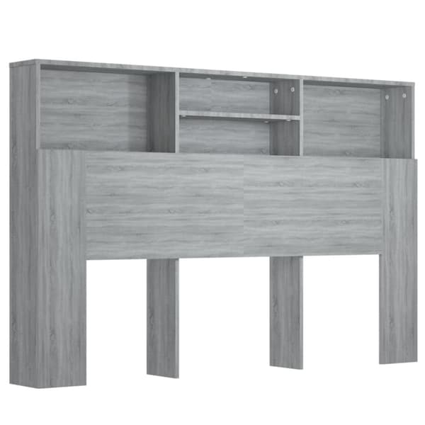 The Living Store Sänggavel med förvaring grå sonoma 160x19x103,5 cm -  Sänggavlar