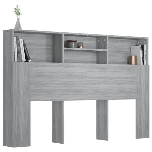 The Living Store Sänggavel med förvaring grå sonoma 160x19x103,5 cm -  Sänggavlar