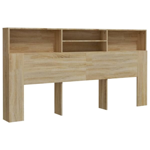 The Living Store Sängynpääty säilytystilalla Sonoma-tammi 200x19x103,5 cm - Sängynpäädyt