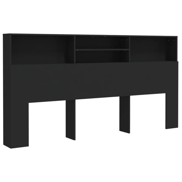 The Living Store sengegavl med opbevaring 200x19x103,5 cm sort - Hovedgærder og fodgærder