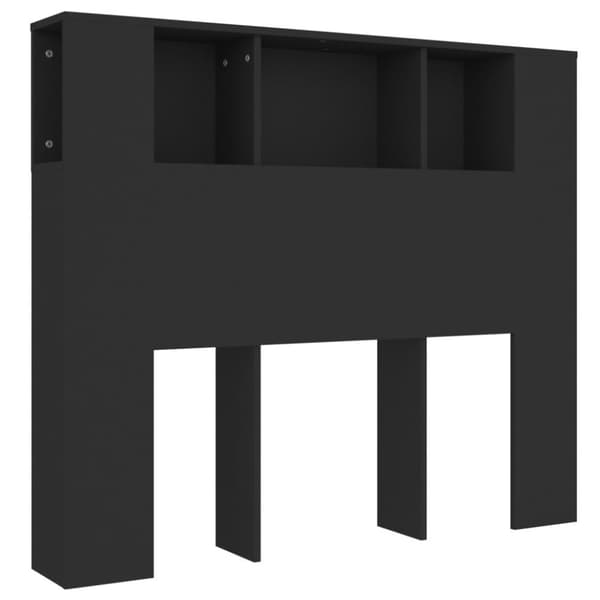 The Living Store sengegavl med opbevaring 120x18,5x102,5 cm sort -  Hovedgærder og fodgærder