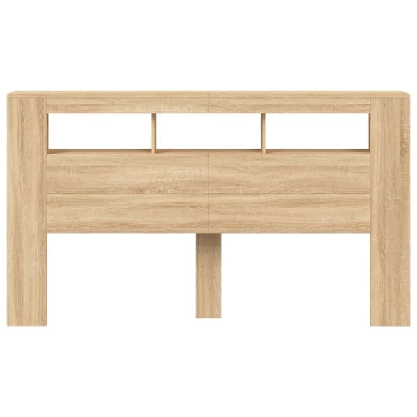 The Living Store sengegavl 180x18,5x103,5 cm LED-lys konstrueret træ sonoma-eg -  Hovedgærder og fodgærder