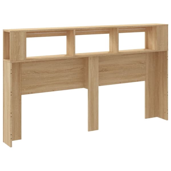 The Living Store sengegavl 180x18,5x103,5 cm LED-lys konstrueret træ sonoma-eg -  Hovedgærder og fodgærder
