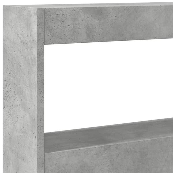 The Living Store Sängynpäätykaappi LED-valoilla betoninharmaa 180x17x102 cm - Sängynpäädyt