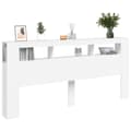 Pikkukuva 6 / 11: The Living Store Sängynpääty LED-valoilla valk. 220x18,5x103,5 cm tekninen puu -  Sängynpäädyt