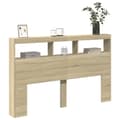 Pikkukuva 6 / 11: The Living Store Sängynpäätykaappi LED-valoilla Sonoma-tammi 160x17x102 cm -  Sängynpäädyt