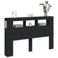 Pikkukuva 5 / 11: The Living Store Sängynpääty LED-valoilla musta 160x18,5x103,5 cm tekninen puu -  Sängynpäädyt