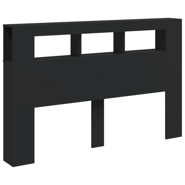 The Living Store Sängynpääty LED-valoilla musta 160x18,5x103,5 cm tekninen puu -  Sängynpäädyt