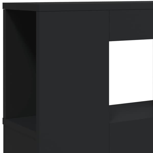 The Living Store Sängynpääty LED-valoilla musta 220x18,5x103,5 cm tekninen puu - Sängynpäädyt