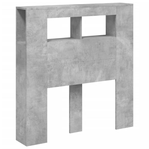 The Living Store Sängynpääty LED-valoilla harmaa 100x18,5x103,5 cm tekninen puu -  Sängynpäädyt