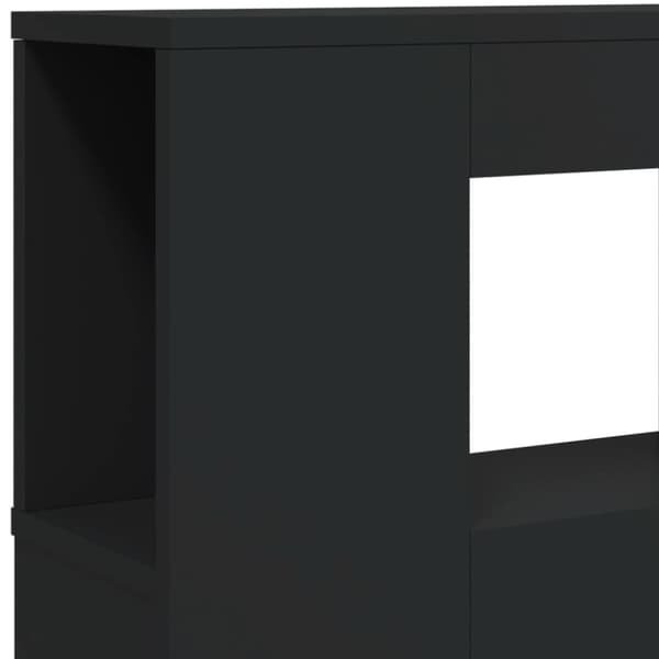 The Living Store sengegavl med LED-lys 120x18,5x103,5 cm konstrueret træ sort -  Hovedgærder og fodgærder