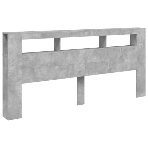 The Living Store Sänggavel LED betonggrå 220x18,5x103,5 cm konstruerat trä -  Sänggavlar