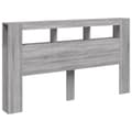 Pikkukuva 4 / 11: The Living Store Sängynpääty LED-valoilla harmaa Sonoma 180x18,5x103,5 cm puu -  Sängynpäädyt