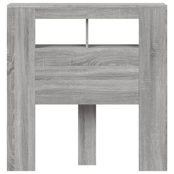 The Living Store Sängynpääty LED-valoilla harmaa Sonoma 100x18,5x103,5 cm puu - Sängynpäädyt