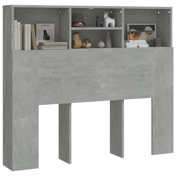 Hovedgærder og fodgærder - Living sengegavl med opbevaring 120x19x103,5 cm betongrå