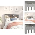 Miniatyrbillede 1 af 9: Hovedgærder og fodgærder - Living sengegavl med opbevaring 120x19x103,5 cm betongrå