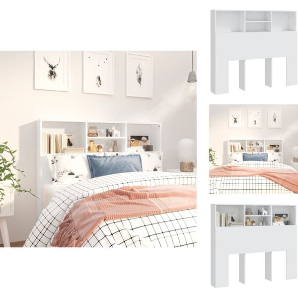 Hovedgærder og fodgærder - Living sengegavl med opbevaring 120x19x103,5 cm hvid