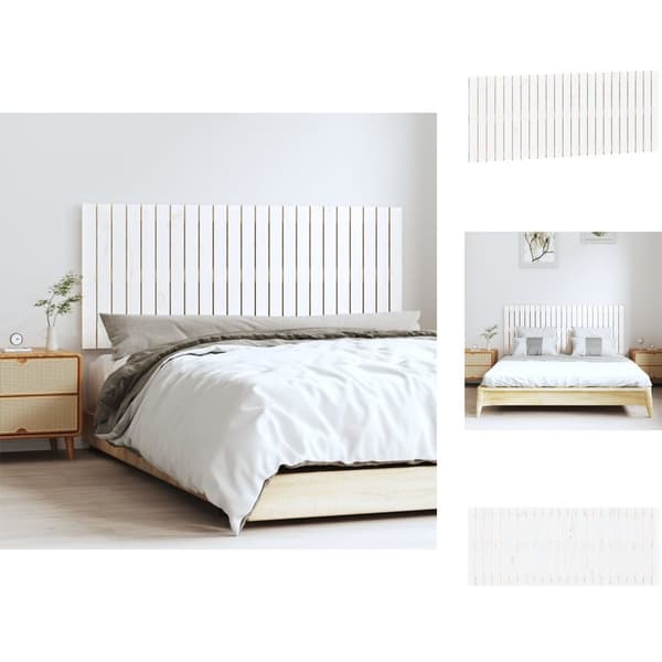 Sängynpäädyt - Living Sängynpääty seinälle valkoinen 147x3x60 cm täysi mänty