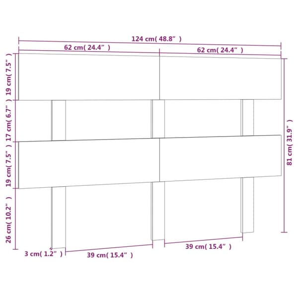 Hovedgærder og fodgærder - Living sengegærde 124x3x81 cm massivt fyrretræ hvid