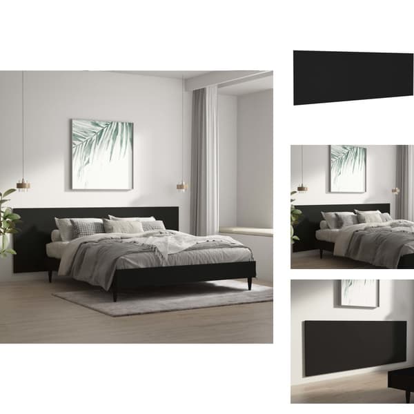 Sängynpäädyt - Living Seinäkiinnitettävä sängynpääty musta 240x1,5x80 cm tekninen puu